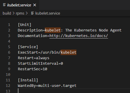 kubelet systemd service file