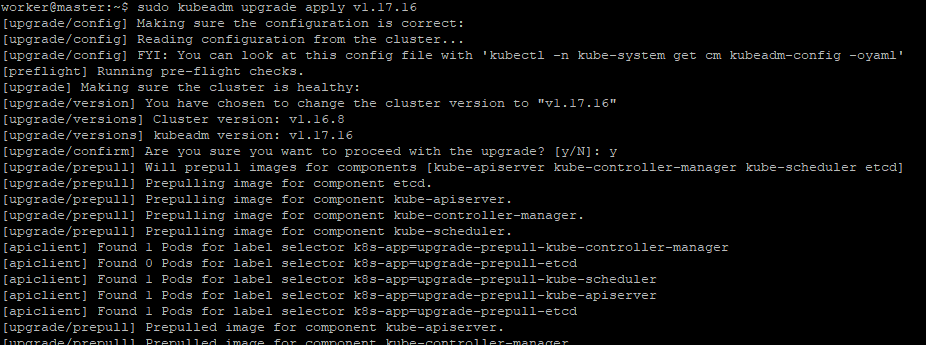 kubeadm upgrade apply example1