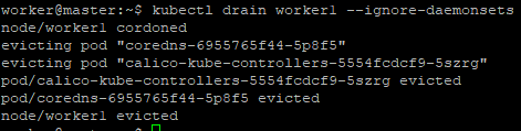 kubectl drain worker node example