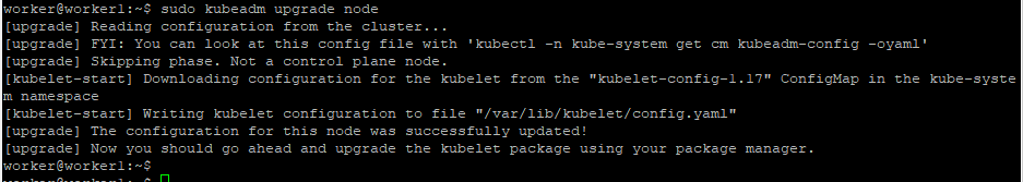 kubeadm upgrade node example