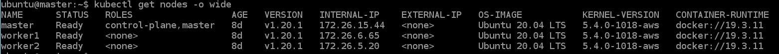 kubernetes cluster node info